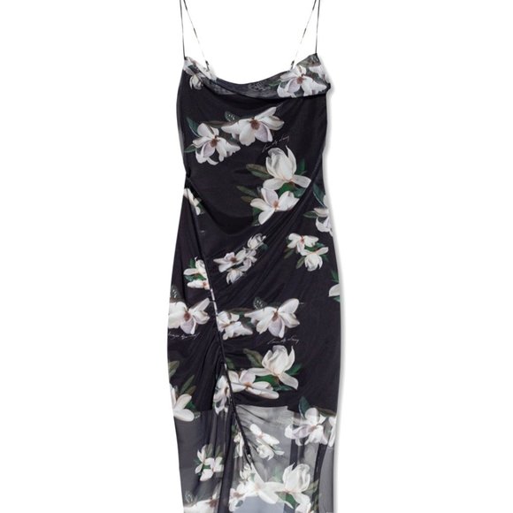 ALL SAINTS Dress, Size 8, Black with floral, NEW with tags